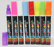Набор специальных флуоресцентных цветных маркеров для нанесения надписей и рисунков